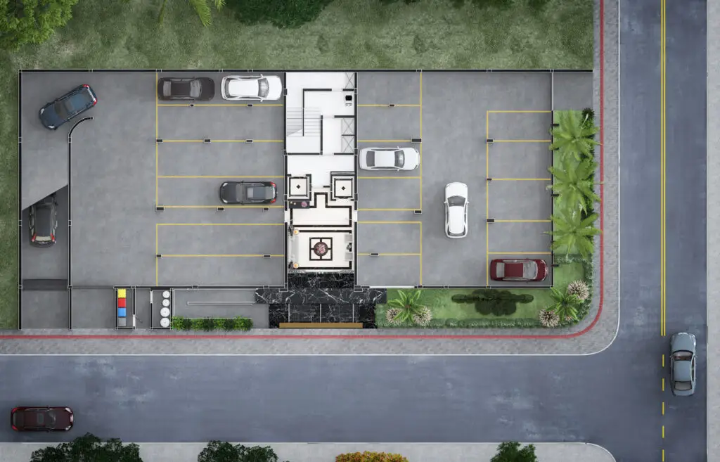 planta humanizada de implantação 3D — Rednine Studio