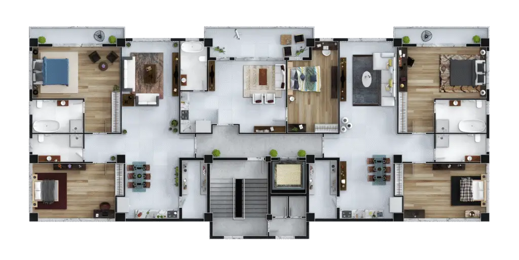Planta humanizada 3D realista